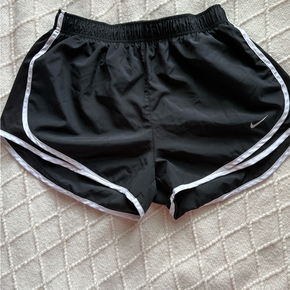 Nike Women's Black and White Athletic Shorts